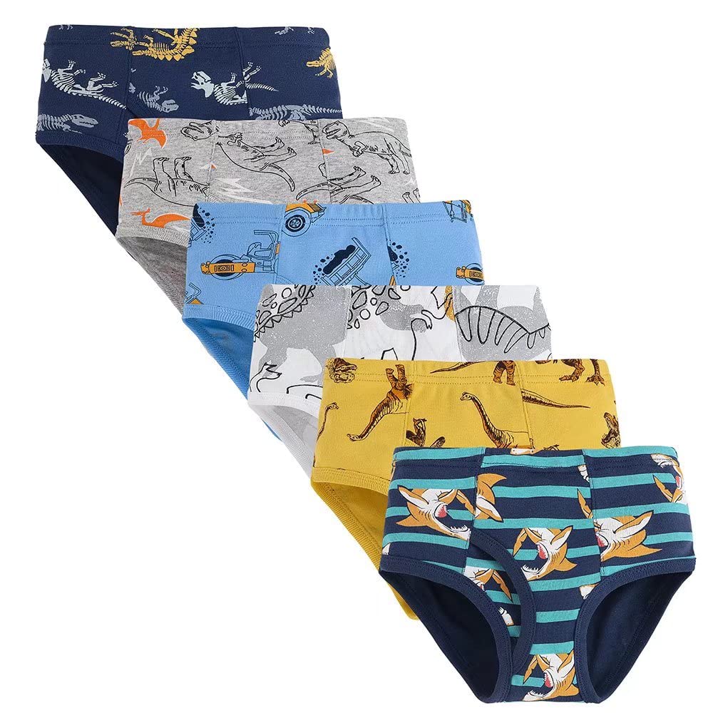 Benetia Boys' Cotton Underwear 5-Pack - Soft Breathable Kids' Underwear for Daily Wear, School & Sports - Assorted Colors (Sizes 4-16)