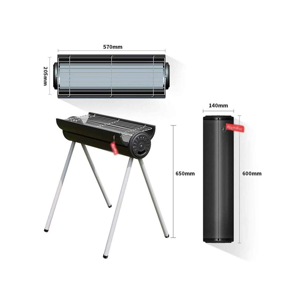 Portable Folding Charcoal BBQ Grill for Camping, Picnics & Backyard - Compact Outdoor Barbecue Tools for Grilling Steak, Chicken & Vegetables