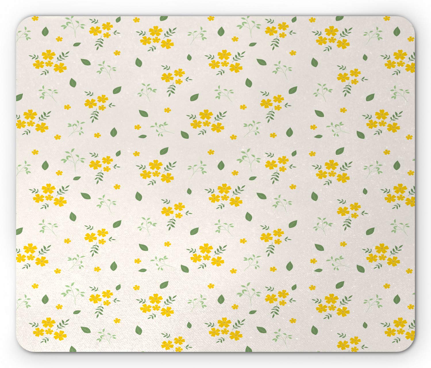 Ambesonne Botanical Mouse Pad with Daisy Petals Design - Non-Slip Rubber Base, Standard Size Rectangle Mousepad in Reseda Green & Mustard - Perfect for Office, Gaming & Home Computer Workstations