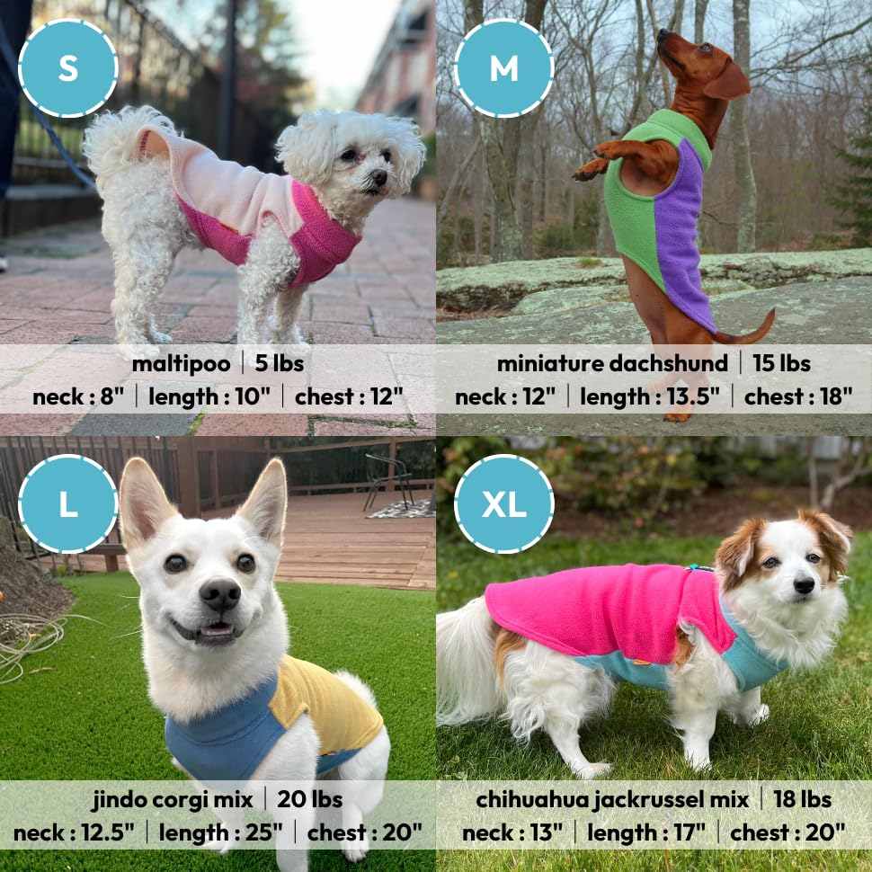 Gooby Half Stretch Fleece Vest Dog Sweater - Purple, Small - Warm Pullover Fleece Dog Jacket with D-Ring Leash Attachment | Winter Dog Coat for Small Breeds | Cold Weather Apparel for Puppies & Adult Dogs | Perfect for Outdoor Walks, Park Visits & Winter Adventures