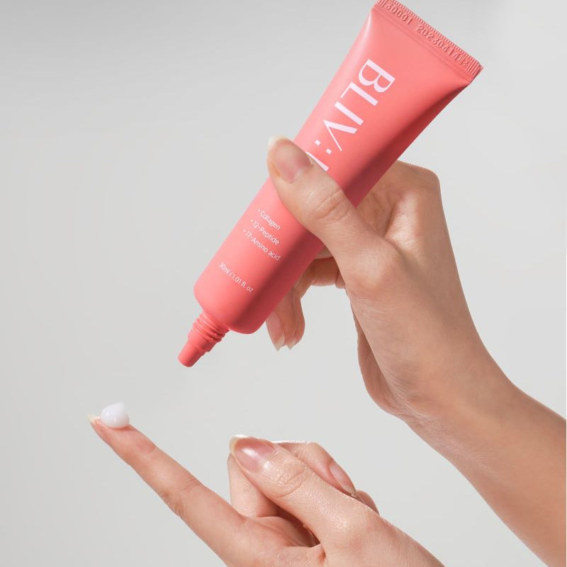 BLIV:U Collagen Bouncing Firming Eye Cream 30ml - Anti-Aging & Hydrating Eye Treatment for Dark Circles & Wrinkles - Perfect for Daily Skincare Routine & Night Care