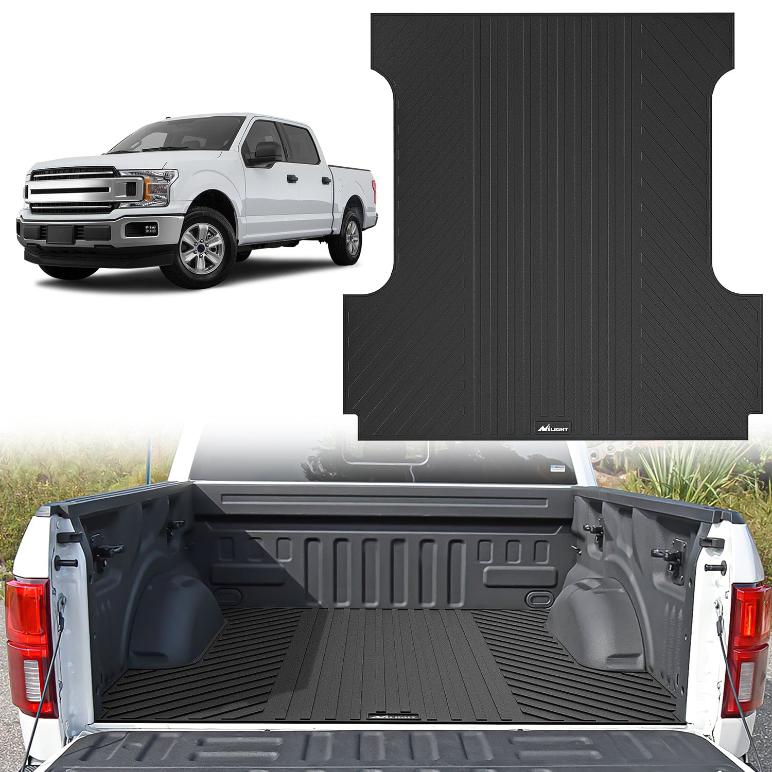 5.5ft Rubber Short Bed Mat for 2015-2022 Ford F150 SuperCrew Cab | Heavy Duty Truck Bed Liner | Anti-Slip & Durable Protection for Hauling, Camping & Off-Road Adventures