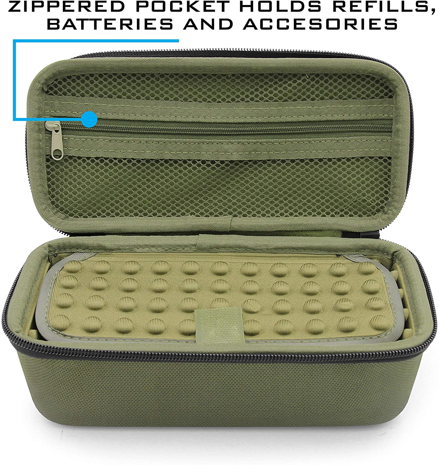 CASEMATIX Green Travel Size Hard Case for Slopehill MT-001 Monocular Telescope, Simitten 12x42 Professional Monocular & Exposure Optics - Compact Protective Storage for Hiking, Birdwatching & Outdoor Adventures