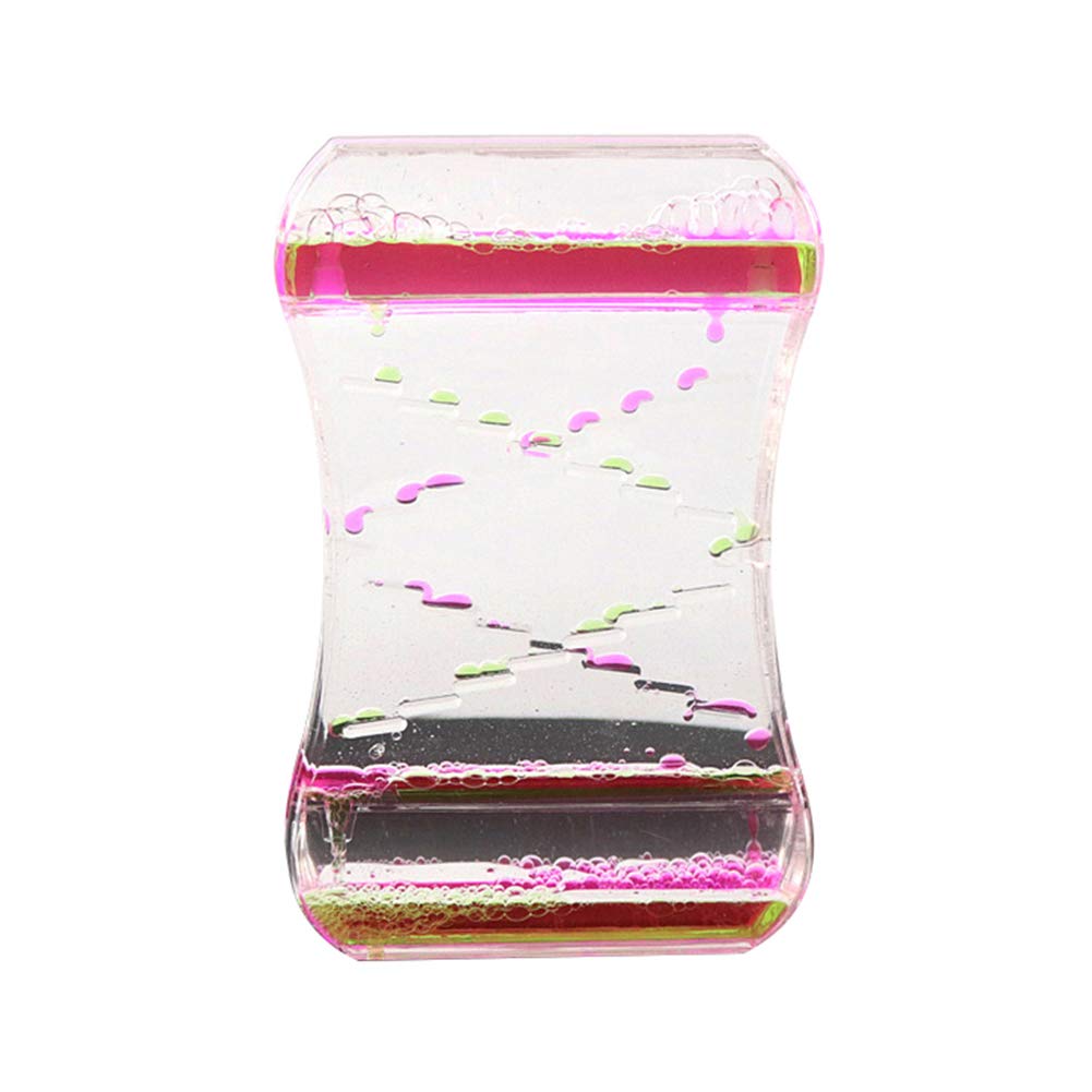 NarutoSak Liquid Motion Bubble Drip Oil Hourglass Timer - 3-Minute Sand Timer for Kids, Stress Relief Desk Toy, Zen Meditation Decor, Unique Home Office Gift (Pink & Green) - Perfect for Relaxation, Focus & Sensory Play