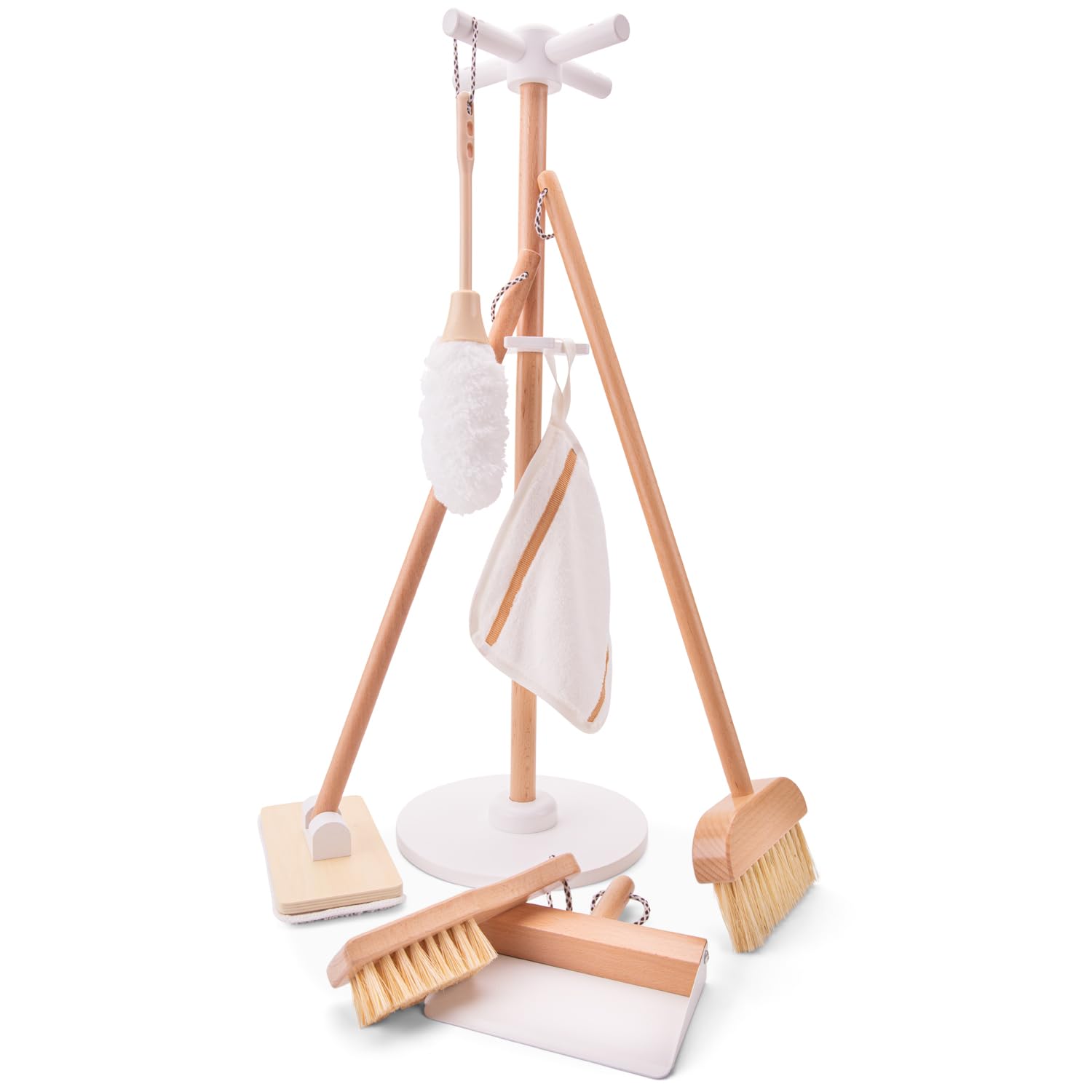 New Classic Wooden Cleaning Toy Kit 18375 - Pretend Play Set for Kids, Montessori Learning & Housekeeping Role Play