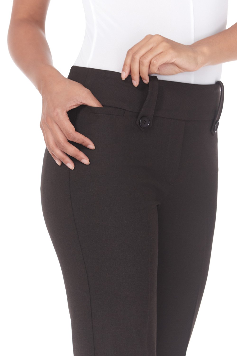 Rekucci Women's Stretch Bootcut Pants with Tummy Control - Smart Desk to Dinner Comfort for Work & Casual Wear