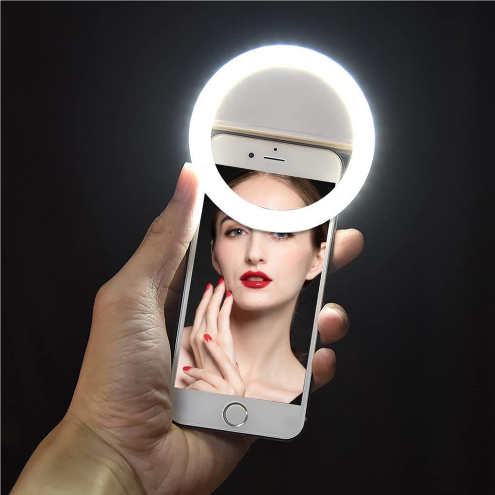 2-Pack Selfie Ring Light with Stand - Portable Phone Ring Light for Makeup, YouTube Videos & Live Streaming - Easy Install White Beauty Lighting for iPhone & Android