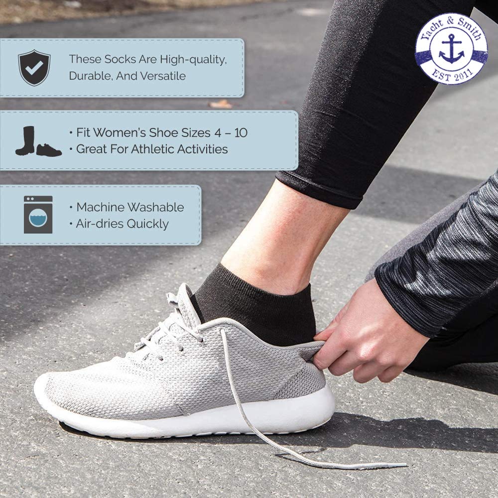 Yacht & Smith 240 Pair Low Cut Socks - Thin, Comfortable & Breathable Women's Athletic Socks in Bulk (Gray) - Perfect for Running, Gym Workouts & Everyday Wear