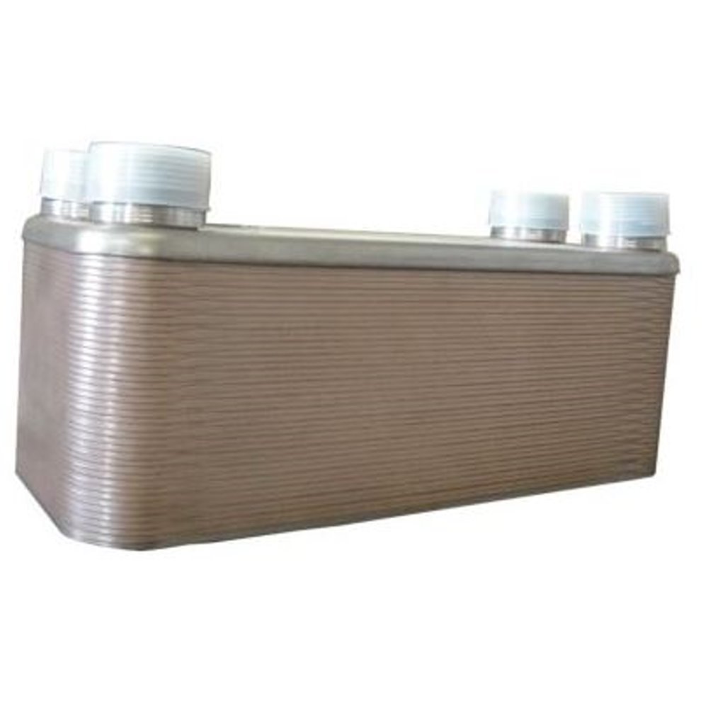 20 Plate Stainless Steel Water to Water Heat Exchanger - 1 Inch NPT Fittings for Hydronic Heating, Pool Heating & Industrial Applications