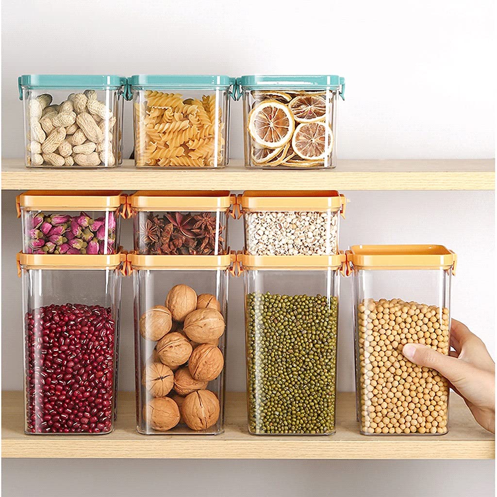 8-Piece Airtight Food Storage Containers Set - BPA Free Plastic Kitchen Jars with Locking Lids for Sugar, Flour, Spices & Pantry Organization - Perfect for Home, Office & Meal Prep (Color: 8-Piece Set A)