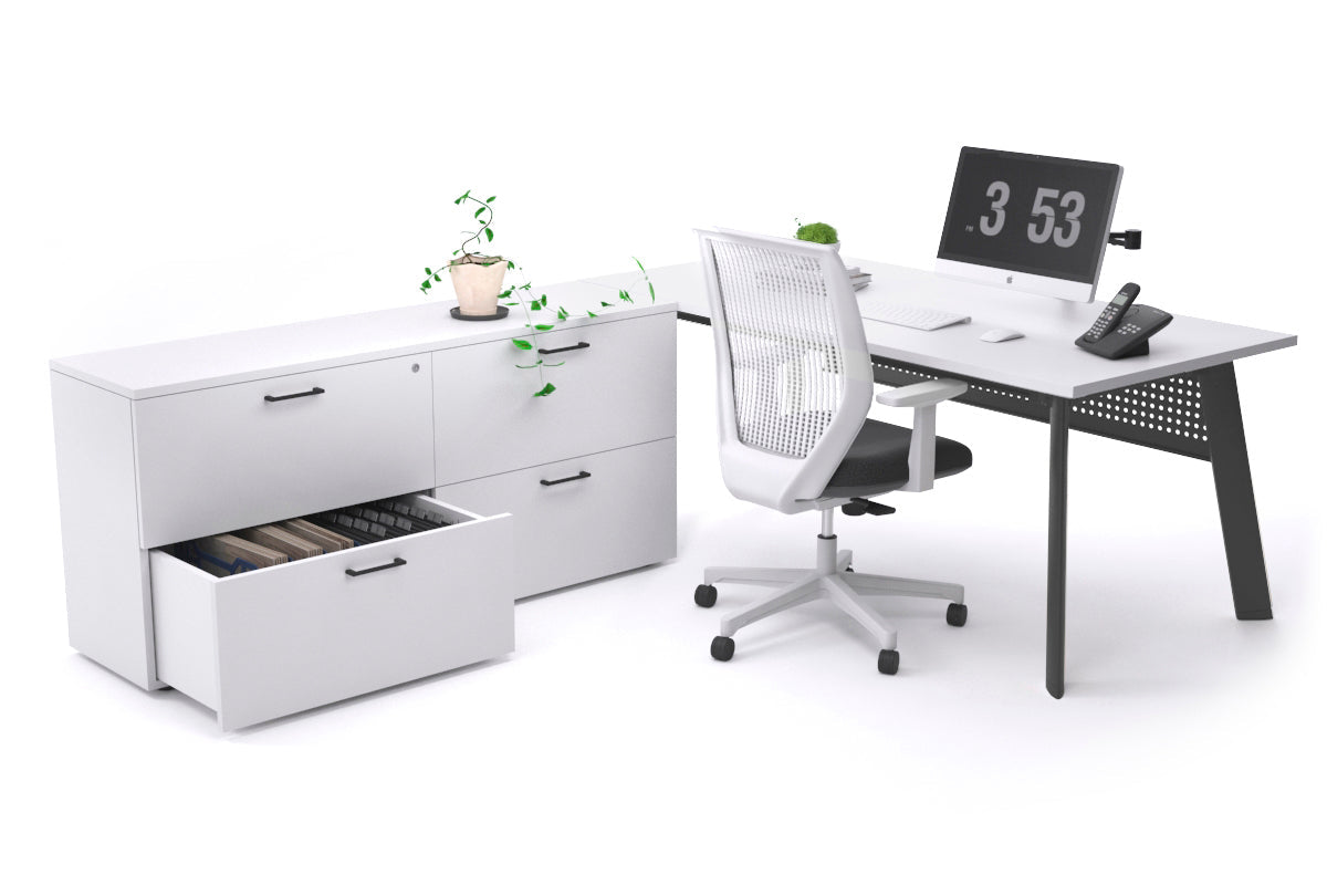 Switch Executive Setting With Uniform Spine Black Frame [1600L x 700W] - Premium Office Desk for Modern Workspace & Home Office
