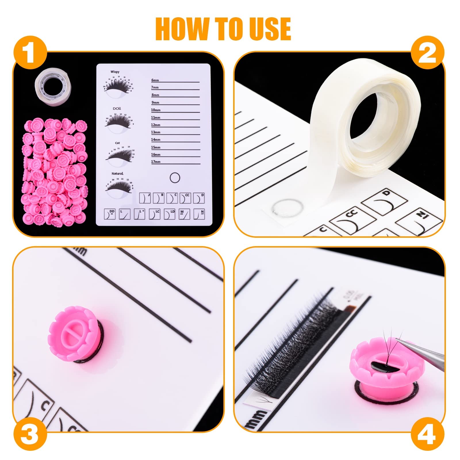 200 PCS Volume Glue Rings for Eyelash Extensions - Professional Lash Extension Glue Holder & Fan Making Rings - Flower Shaped Glue Cup for Lash Artists - Perfect for Salon, Home Use & Professional Lash Application