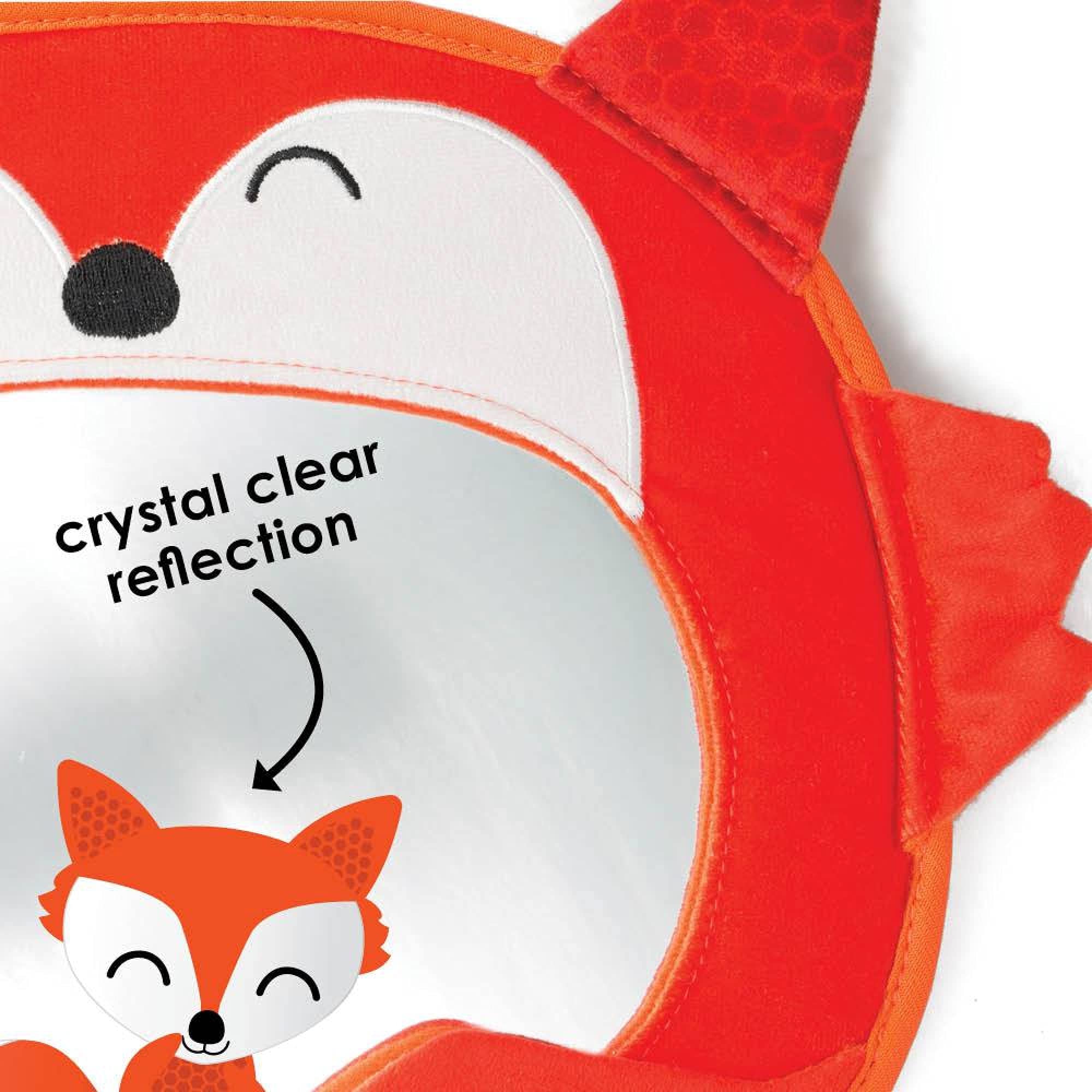 Diono Easy View Fox Character Baby Car Mirror - Adjustable Safety Car Seat Mirror for Rear Facing Infants | Wide Crystal Clear Shatterproof View | Crash Tested | Perfect for Road Trips & Daily Commutes with Baby