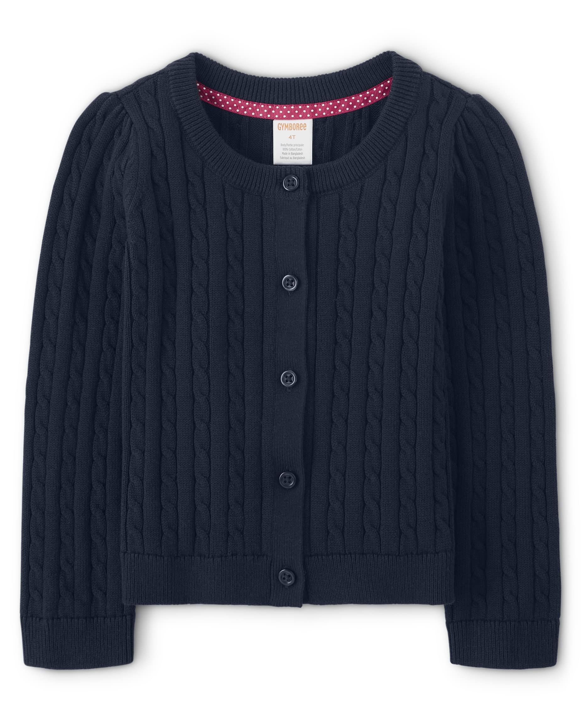 Gymboree Girls & Toddler Cable Knit Cardigan Sweater - Soft Long Sleeve Winter Pullover for School, Playdates & Family Photos