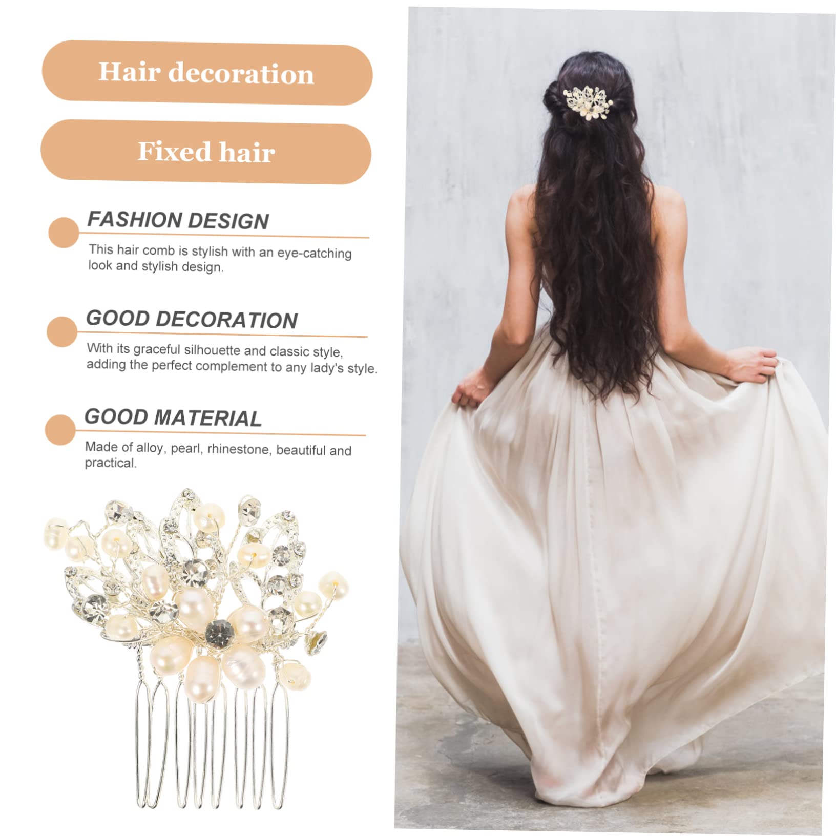 Elegant Pearl Rhinestone Hair Comb for Brides - Wedding & Party Accessory