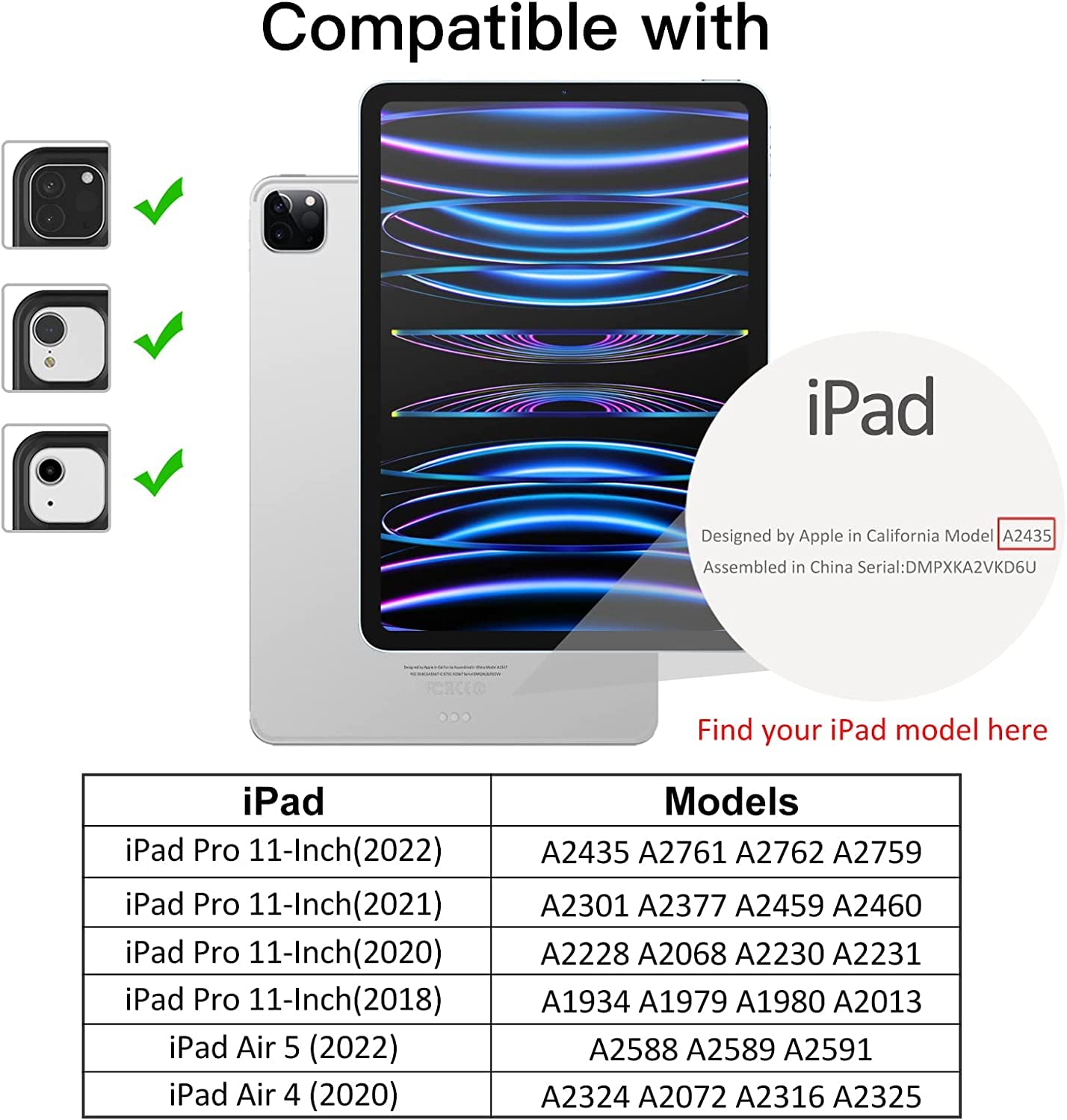 Dteck Premium PU Leather iPad Pro 11 Inch Case (1st-4th Gen) & iPad Air 11 Inch Case (4th-5th Gen) - Flip Stand Cover with Pencil Holder, Zipper Pocket & Strap - Protective Wallet Case in Black | Perfect for Business, Travel & Daily Use