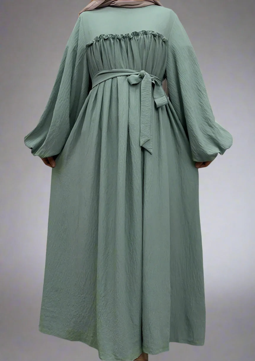 Elegant Muslim Women's Satin Loose Abaya Dress with Pockets - Modest Islamic Prayer Dress for Mosque, Eid & Daily Wear