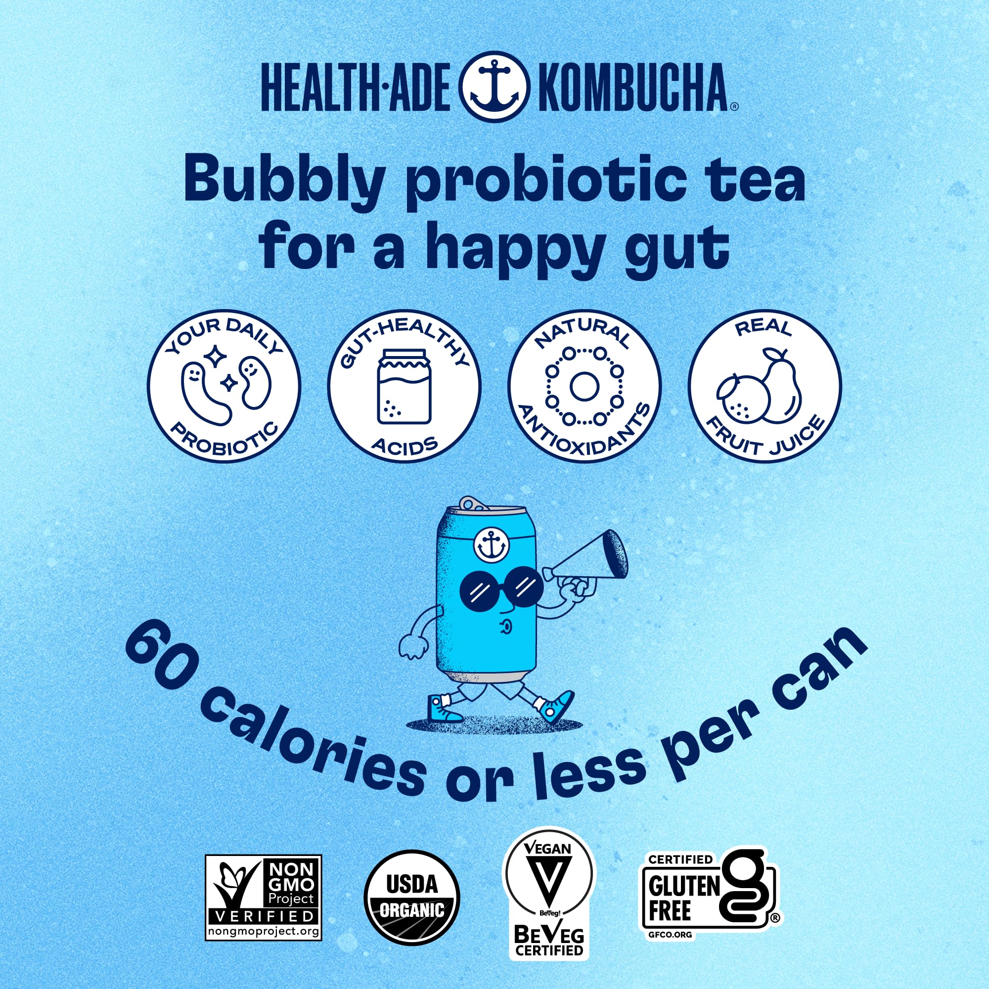 Health-Ade Organic Kombucha Tea - Fruity Favorites Variety Pack (12 x 11.5 Fl Oz Cans) | Probiotic-Rich Fermented Drink for Gut Health | Non-GMO, Vegan & Gluten-Free | Perfect for Post-Workout Recovery & Healthy Lifestyle