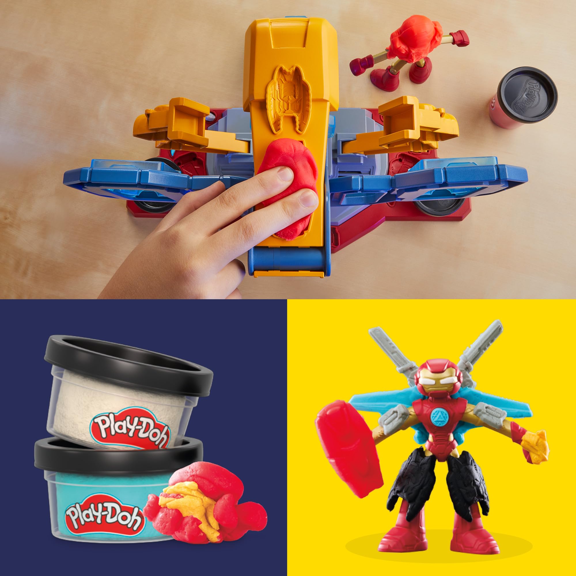 Play-Doh Marvel Iron Man Armor Maker Lab Playset with Lights & Sounds - Customizable Action Figure Toy for Kids Ages 4+ | STEM Learning & Creative Play | Birthday Gift Idea for Boys & Girls