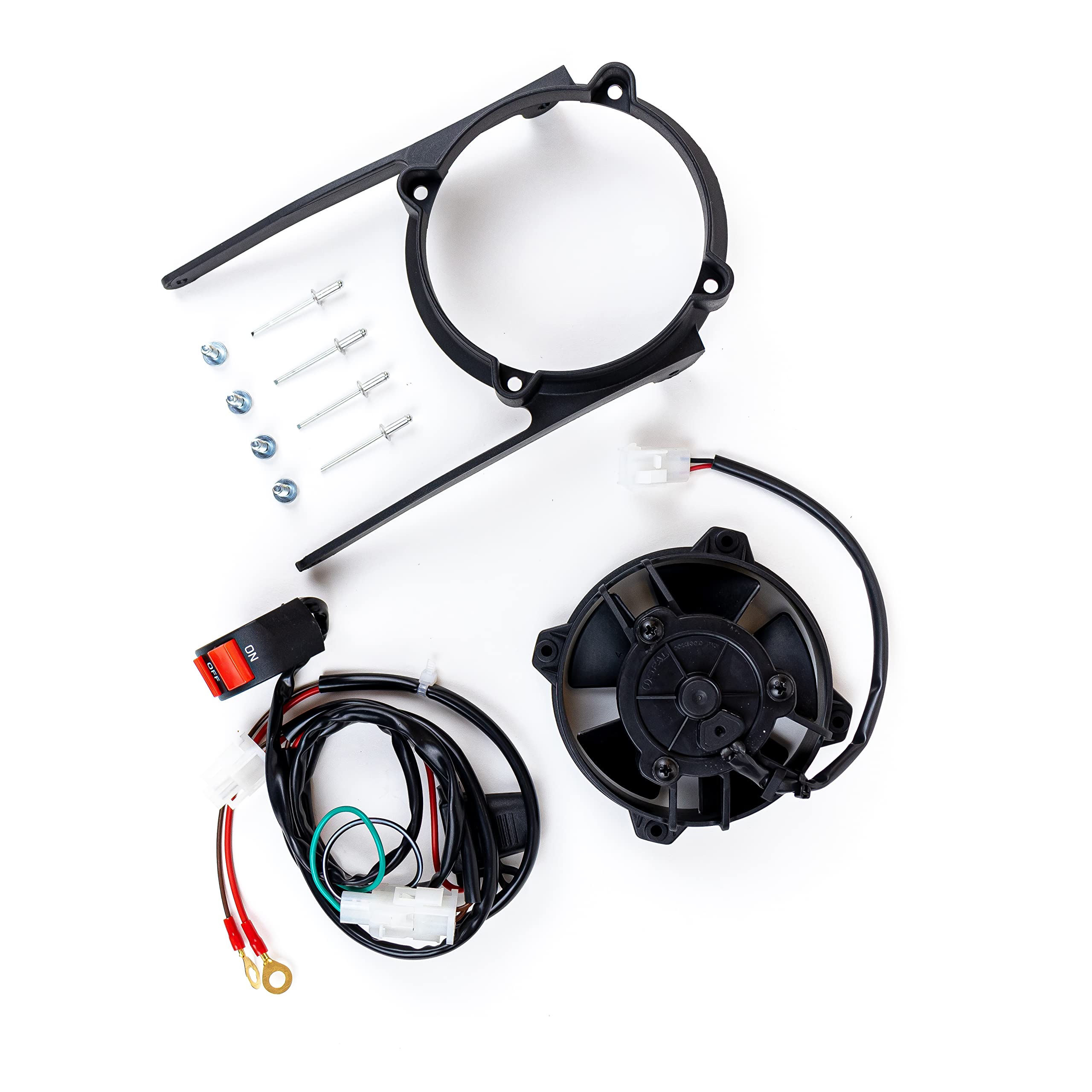 Original SPAL Radiator Cooling Fan with ON/Off Switch & Mounting Kit for KTM & Husqvarna Dirt Bikes (2004-2016, 2 & 4 Stroke) - High-Performance Cooling System for Off-Road & Trail Riding Adventures