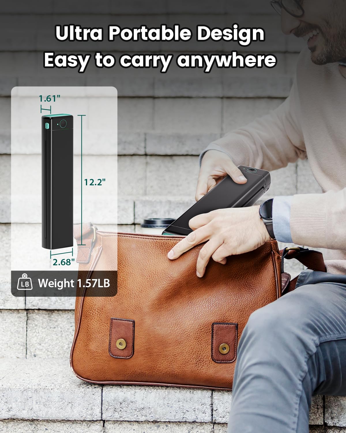 Itari Wireless Portable Thermal Printer for Travel - Inkless Mobile Printer with Case, Supports 8.5