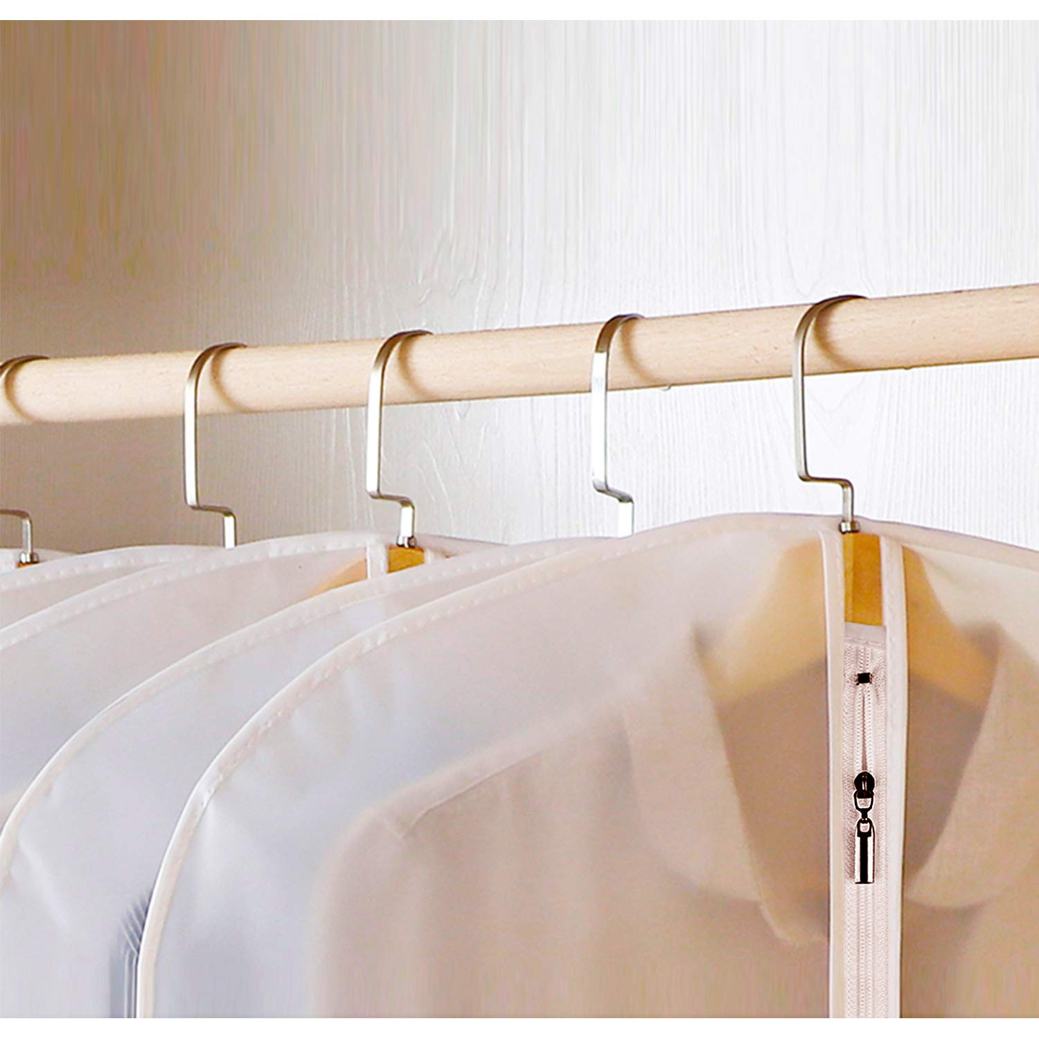Lightweight Large Garment Bags with Zipper - Perfect for Closet Storage & Travel - M MOACC Hanging Clothes Protector for Suits, Dresses & Coats