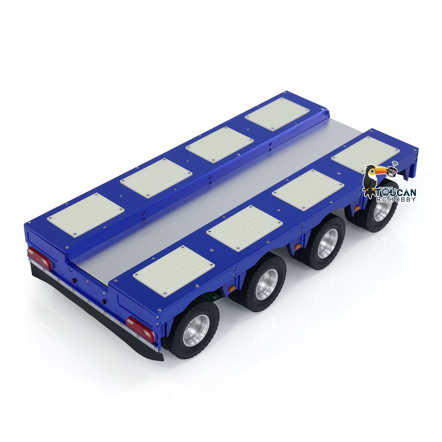 1/14 Scale DG 999 4 Axles RC Heavy Duty Trailer - CNC Painted Gooseneck Trailer for Remote Controlled Tractor Trucks | Hobby Model Collection | Perfect for RC Construction Site Scenes & Farm Vehicle Displays