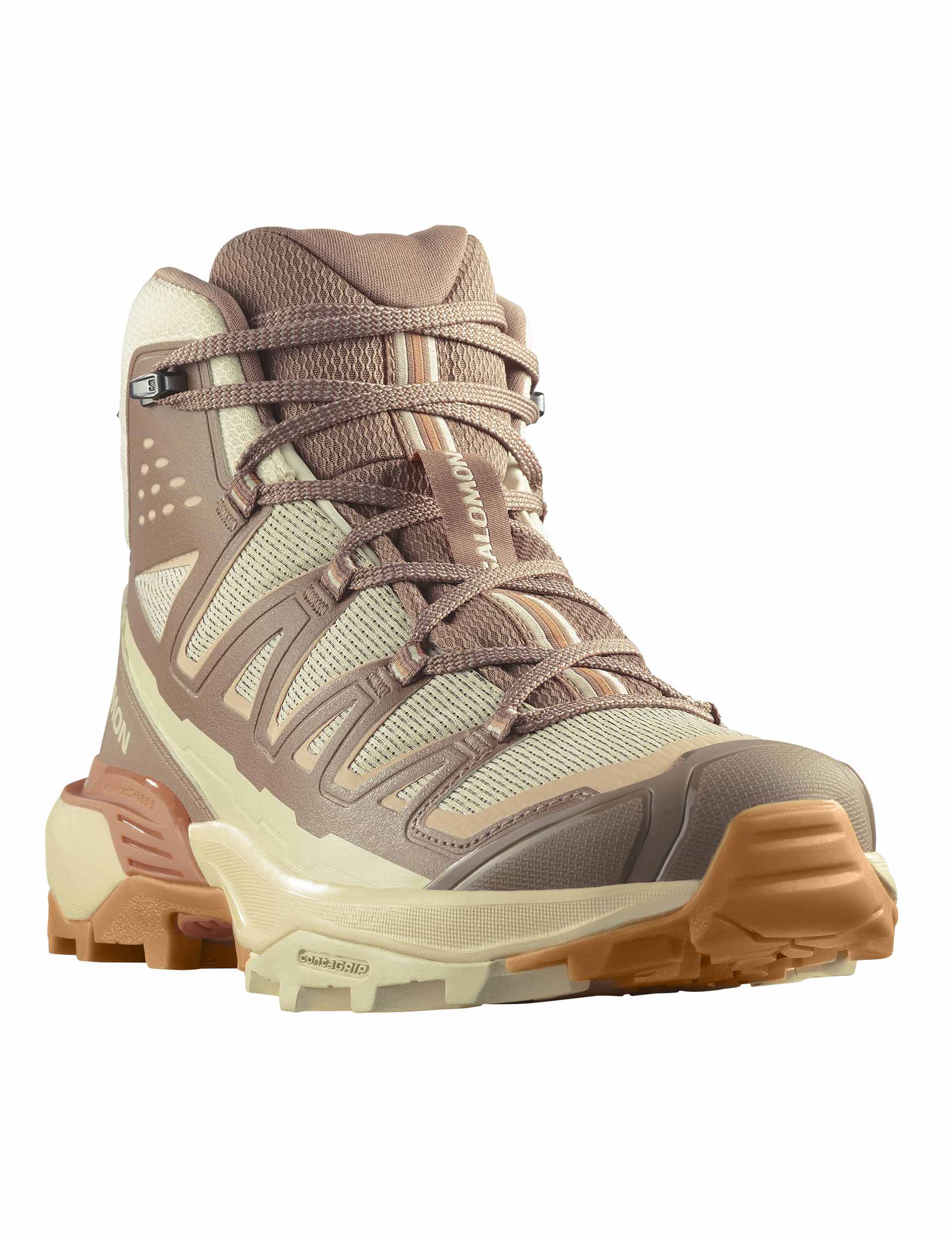 X Ultra 360 Edge Mid Gore-Tex Waterproof Hiking Boots for Men - Shortbread/Raw Umber/Prairie Sunset - Lightweight & Durable for Outdoor Adventures, Trail Running & Mountain Climbing