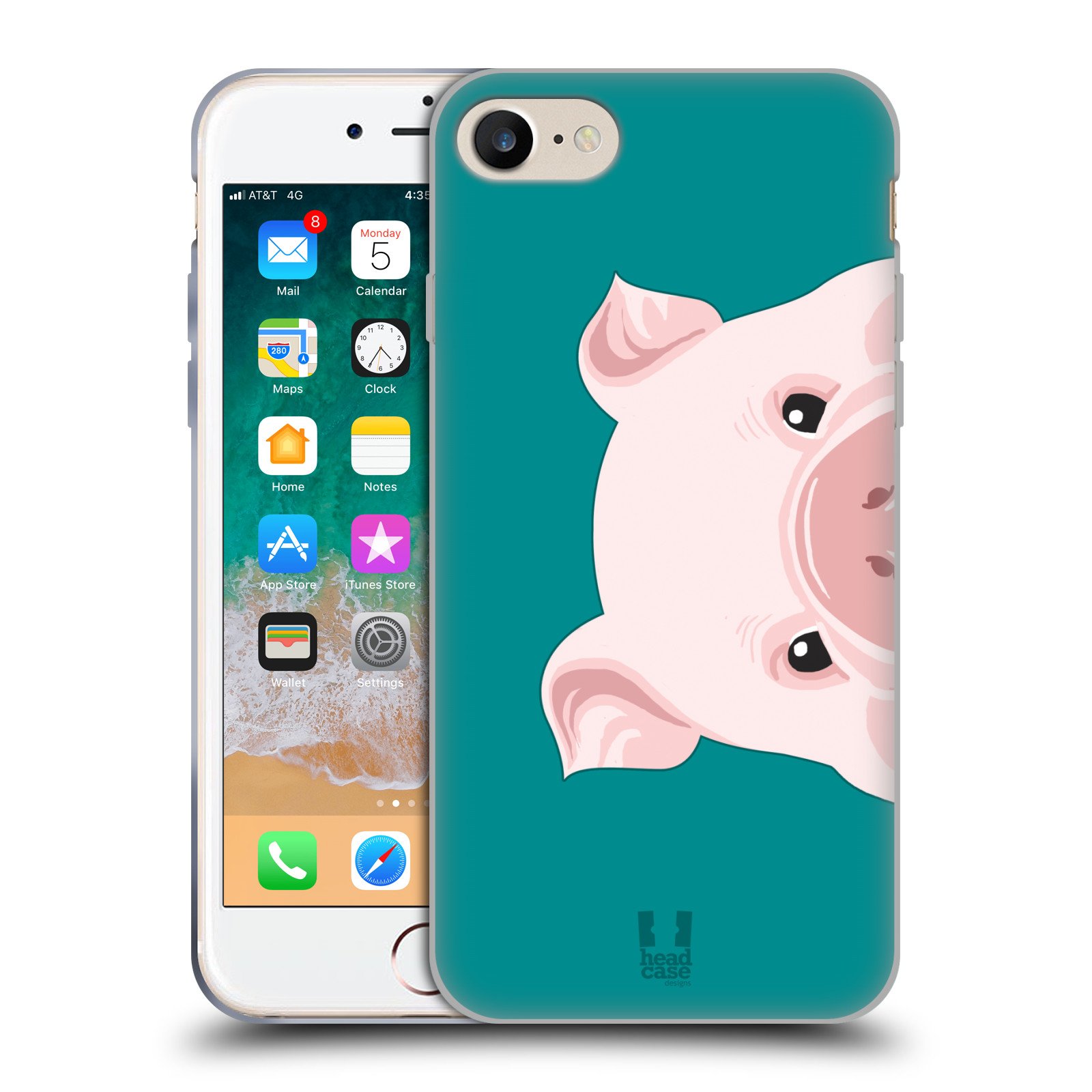 Pig Peeking Animals Soft Gel Phone Case for Apple iPhone 7/8/SE 2020 & 2022 - Cute Protective Cover with Fun Animal Design | Perfect for Everyday Use, Gifts & Animal Lovers