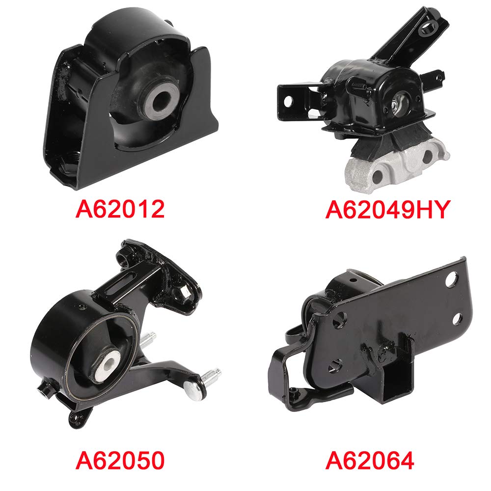TUPARTS Engine Motor and Transmission Mounts Set of 4 - Compatible with 2006-2008 Toyota RAV4 (A62012, A62049HY, A62050, A62064) | Smooth Ride & Reduced Vibration for Daily Commuting & Off-Road Adventures