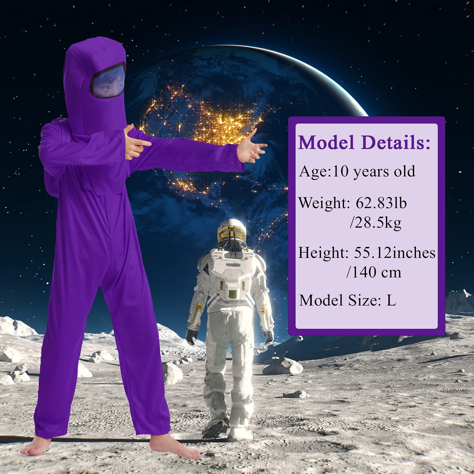 **NASA Astronaut Costume for Boys Kids - Space Cosplay Suit with Helmet & Backpack - Halloween, Christmas, Carnival & Birthday Party Costume**    *(Use for dress-up, school plays, space-themed parties, and STEM events!)*