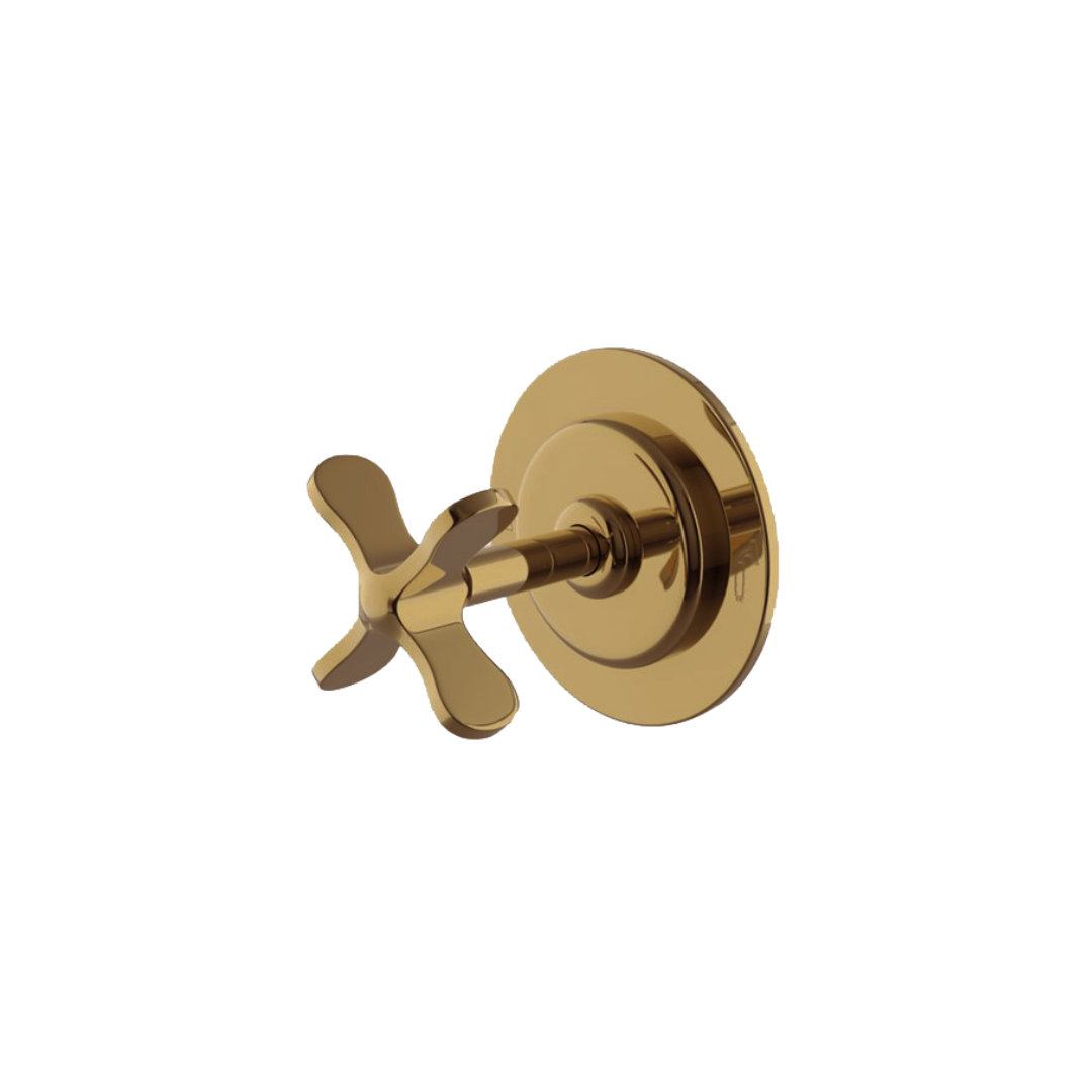 Waterworks Ludlow Two-Way Diverter Valve Trim for Thermostatic Shower Systems - Antique Brass Finish - Perfect for Bathroom Renovations and Luxury Shower Installations