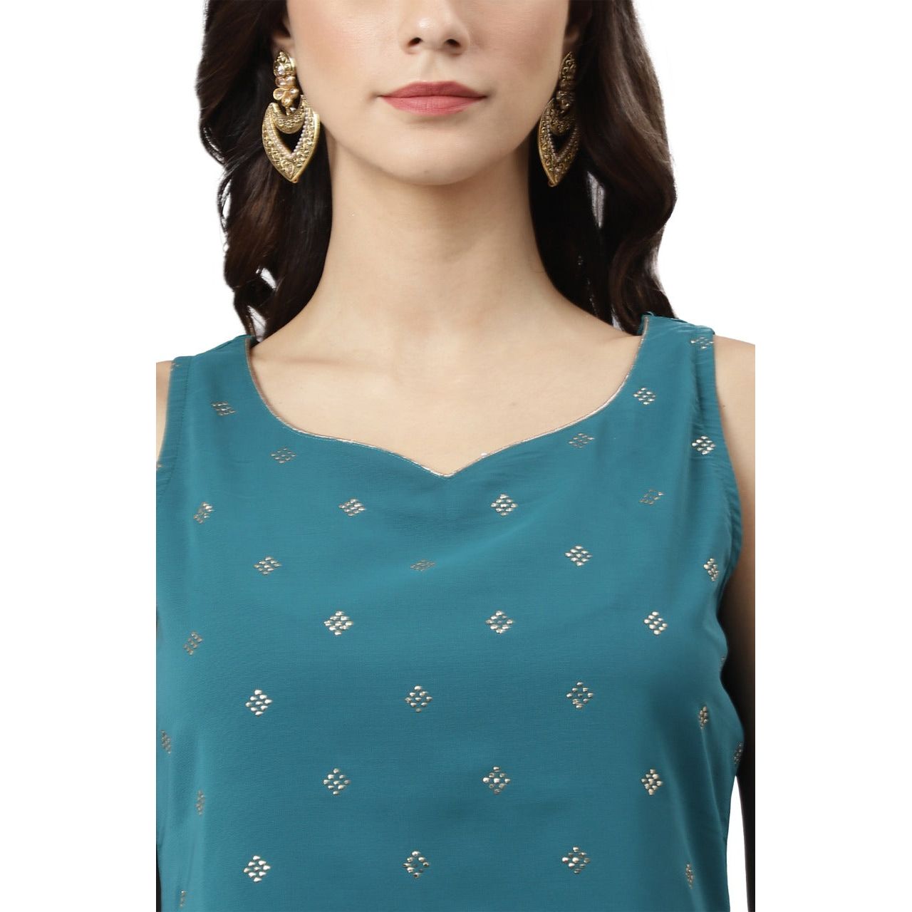 Stylish Women's Party Wear Designer Sleeveless Kurta Set - Elegant Indian Ethnic Outfit for Festivals, Weddings & Special Occasions