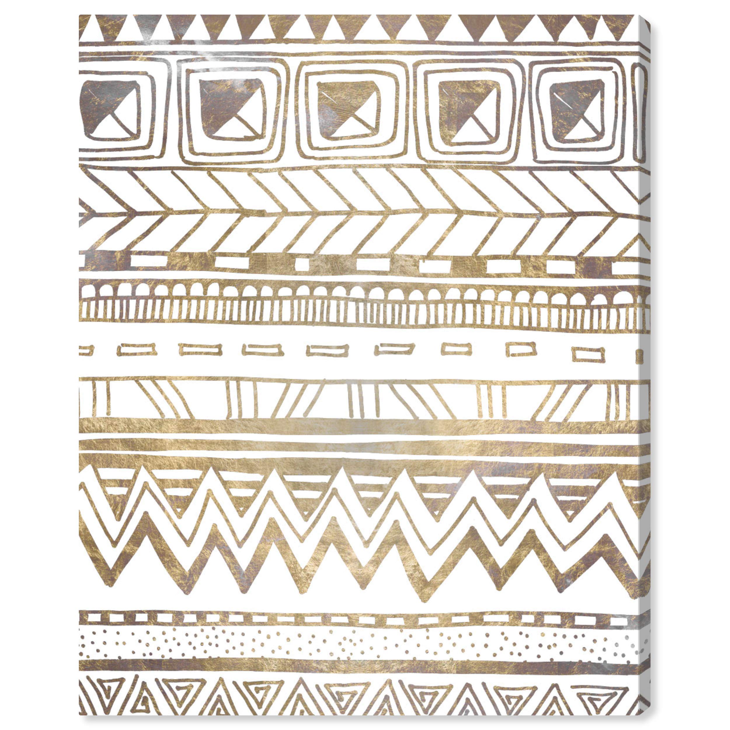 Abstract Boho Tornasol Wall Art Canvas Print - Gold & White Modern Home Decor - 36x45 Inches - Perfect for Living Room, Bedroom & Office