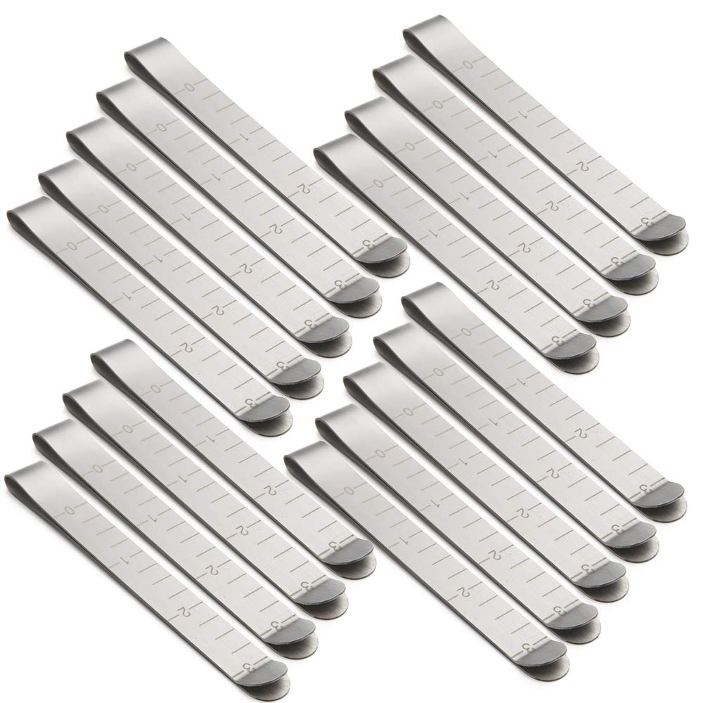 20 Pack Stainless Steel Sewing Clips with 3 Inch Ruler - Perfect for Hemming, Quilting, and Fabric Measuring | Durable Sewing Pins Alternative for Crafting, DIY Projects, and Tailoring