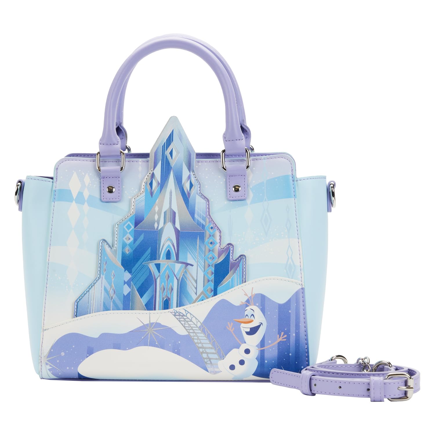 Loungefly Disney Frozen Princess Castle Crossbody Bag for Women - Stylish Mini Backpack Purse for Daily Use, Travel & Cosplay Accessories