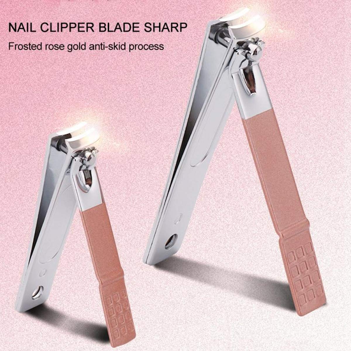 16-Piece Nail Grooming Kit - Professional Nail Clippers, Cuticle Cutter, Nail File & Fine Tooth Comb - Rose Gold Travel Manicure Set for Home & Salon Use