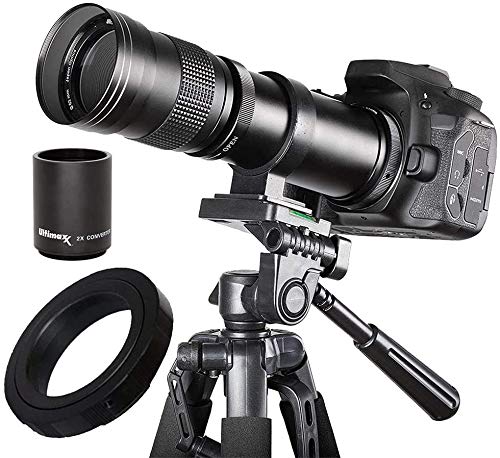 Ultimaxx 420-800mm (840-1600) f/8.3-16 HD Telephoto Zoom Lens with 2X Shutter Releases - Compatible with Nikon D3300, D3400, D3500, D5000, D5200, D5300, D5600, D7200, D7500, D750, D850, D500 & More DSLR Cameras - Perfect for Wildlife, Sports, and Long-Distance Photography