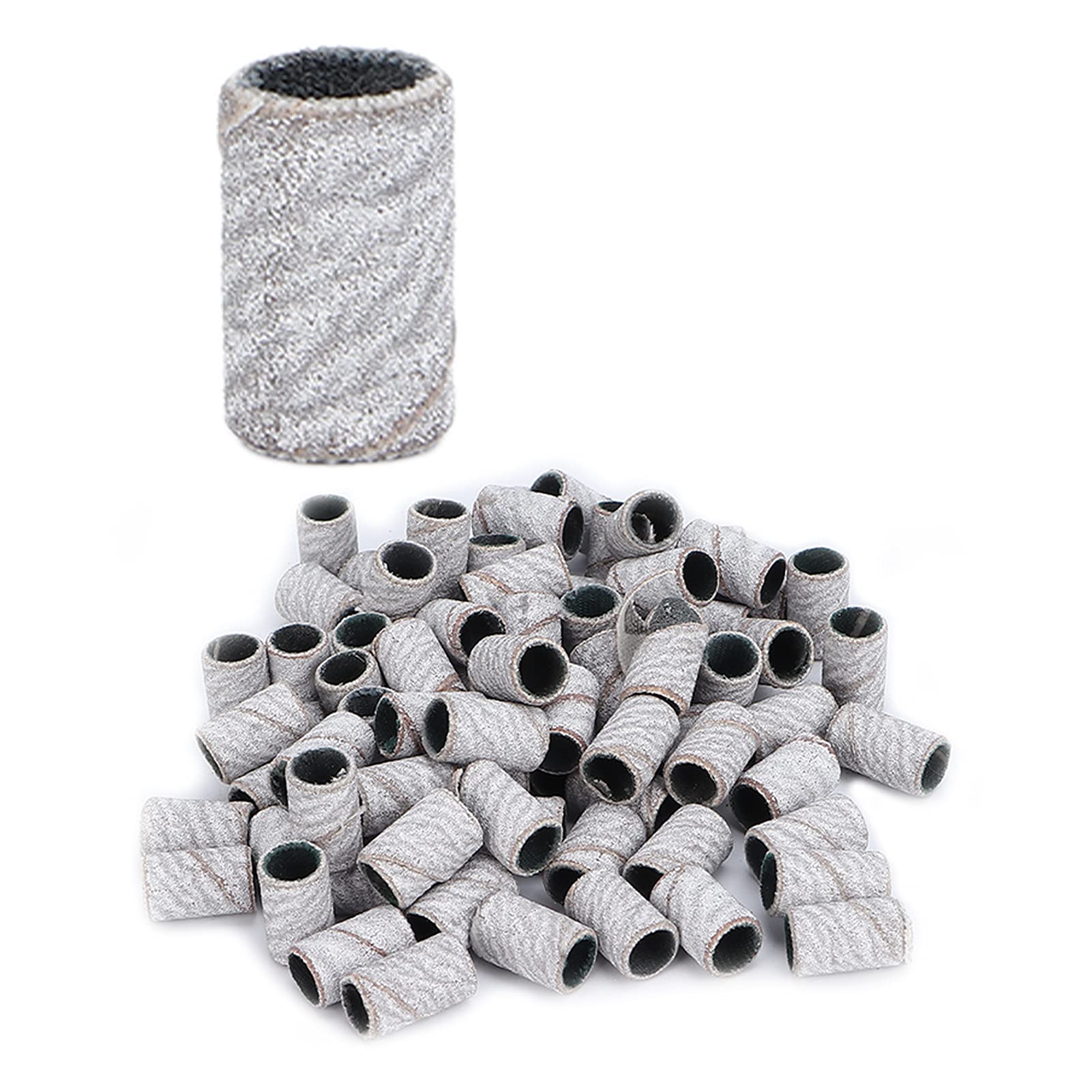Premium 100pcs Nail Sanding Bands for Manicure & Pedicure - High Hardness Cuticle Removal & Polishing Rings with Storage Box - Professional Salon & Home Nail Care (180 Grit, White, HQ-09) - Perfect for DIY Nail Art, Salon Treatments & At-Home Grooming