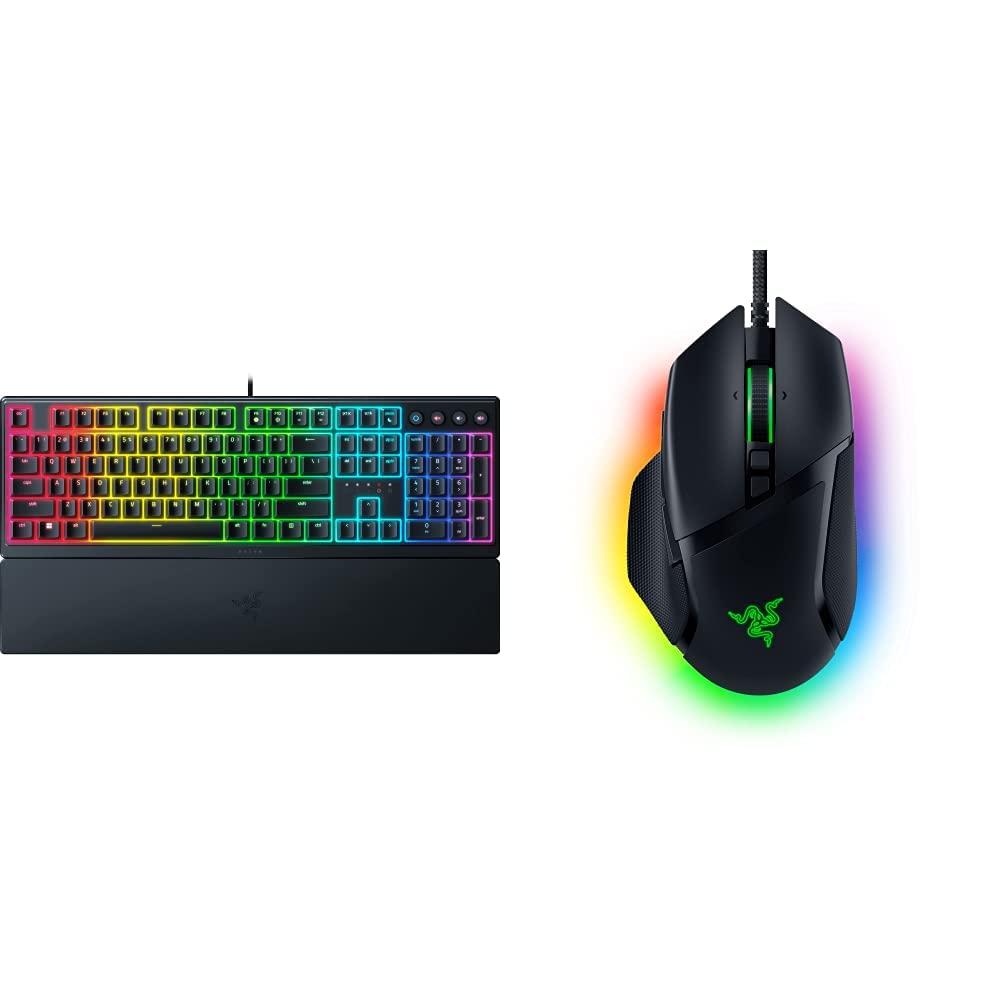 Razer Ornata V3 Low-Profile Mecha-Membrane Gaming Keyboard with Chroma RGB Lighting & Ergonomic Wrist Rest | Hybrid Mecha-Membrane Switch | UK Layout | Black - Perfect for PC Gaming & Office Work