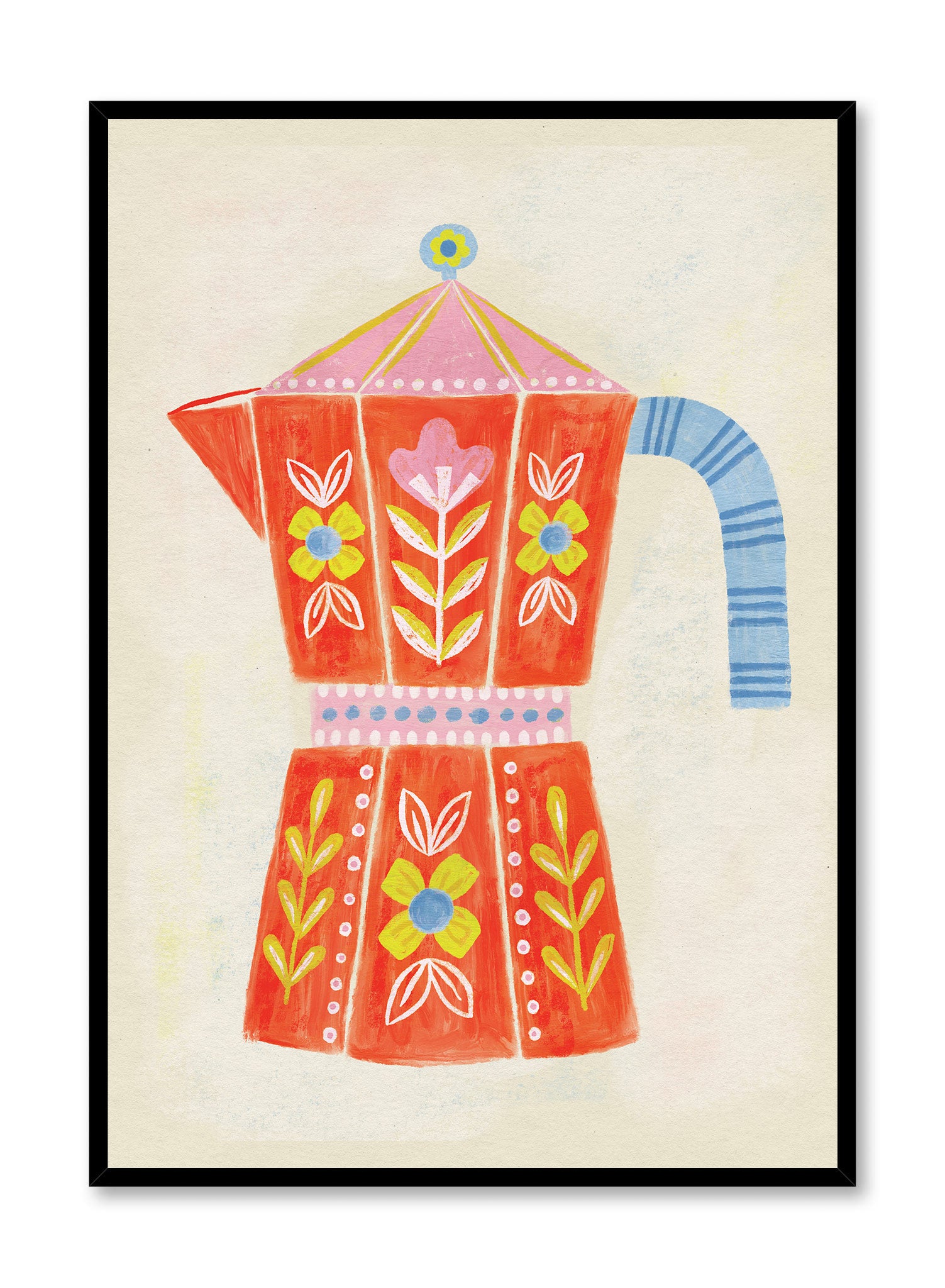 Stylish Coffee Percolator - Vintage-Inspired Poster for Kitchen & Home Decor - Perfect for Coffee Lovers & Retro Aesthetic Enthusiasts