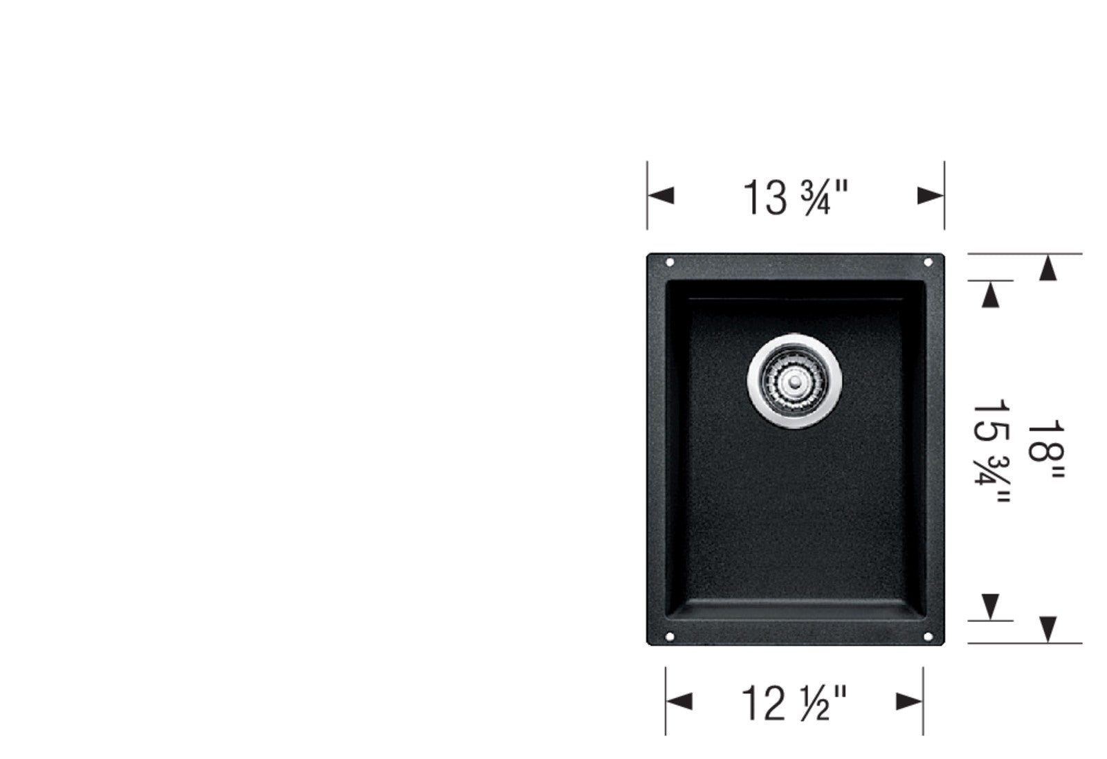 Blanco Precis Bar SILGRANIT 33-inch Undermount Kitchen Sink - Durable Granite Composite for Modern Kitchens | Perfect for Food Prep, Washing Dishes & Entertaining