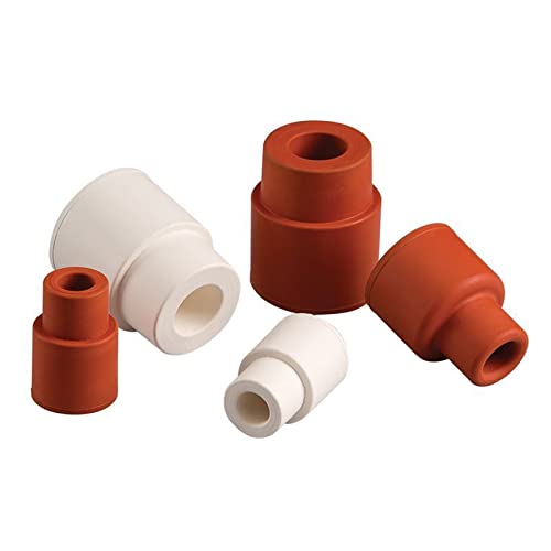 Septum Stoppers - Red Silicone Sleeves (Pack of 100) - Ideal for Lab Equipment, Glassware Protection & Scientific Experiments