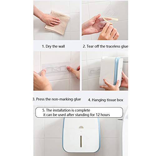 Wall-Mounted Adhesive Tissue Box Holder with Drawer - 2 Layer Multifunctional Bathroom Organizer for Toilet Paper Storage (Gray) - Perfect for Small Bathrooms, RVs & Space-Saving Home Organization