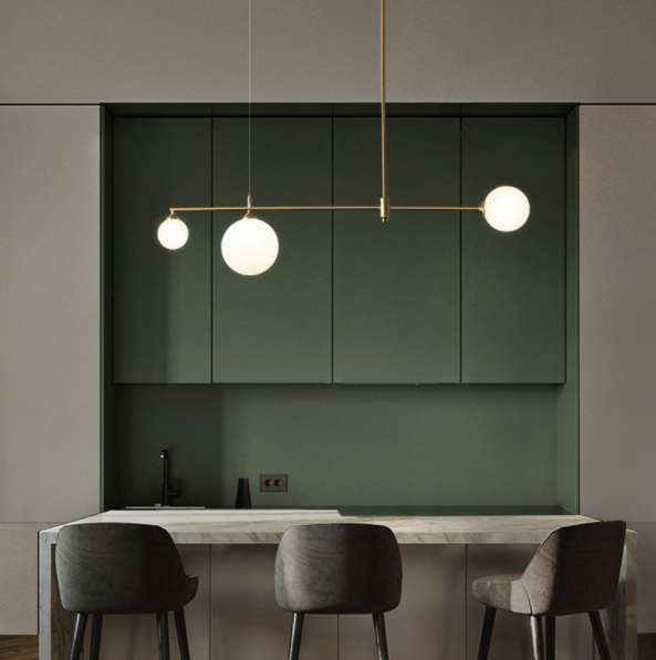 Modern LED Glass Sphere Pendant Light - Elegant Home & Office Decorative Lighting for Living Room, Bedroom, or Dining Area