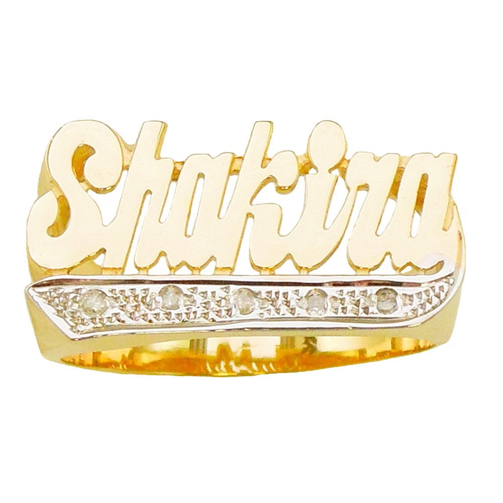 Personalized Sterling Silver Name Ring with CZ Stones - Straight Tail Design for Women, Engraved Custom Jewelry Gift for Her - Perfect for Birthdays, Anniversaries & Special Occasions
