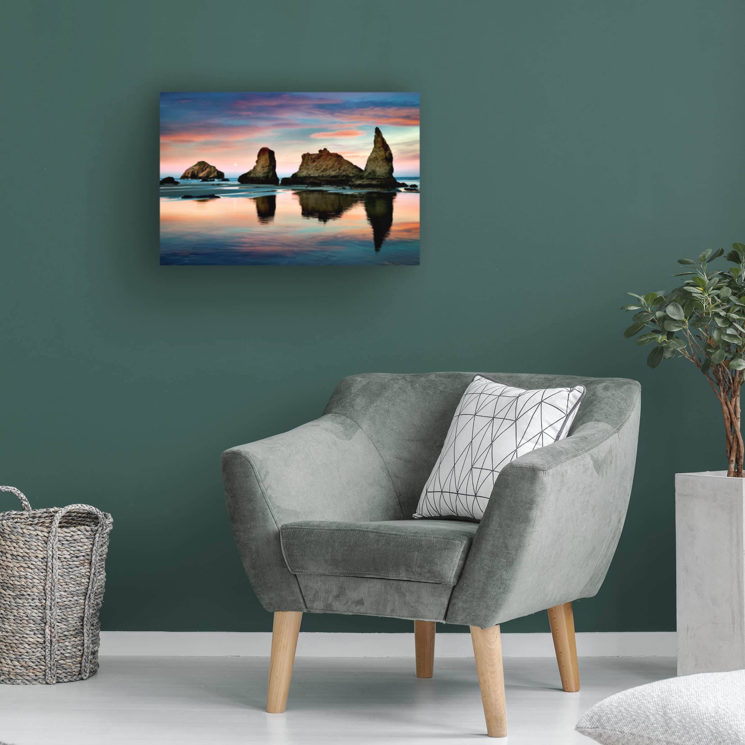 Dennis Frates 'Rocky Coast 7' Canvas Wall Art Print - Stunning Seascape Painting for Coastal & Beach House Decor, Living Room, Office