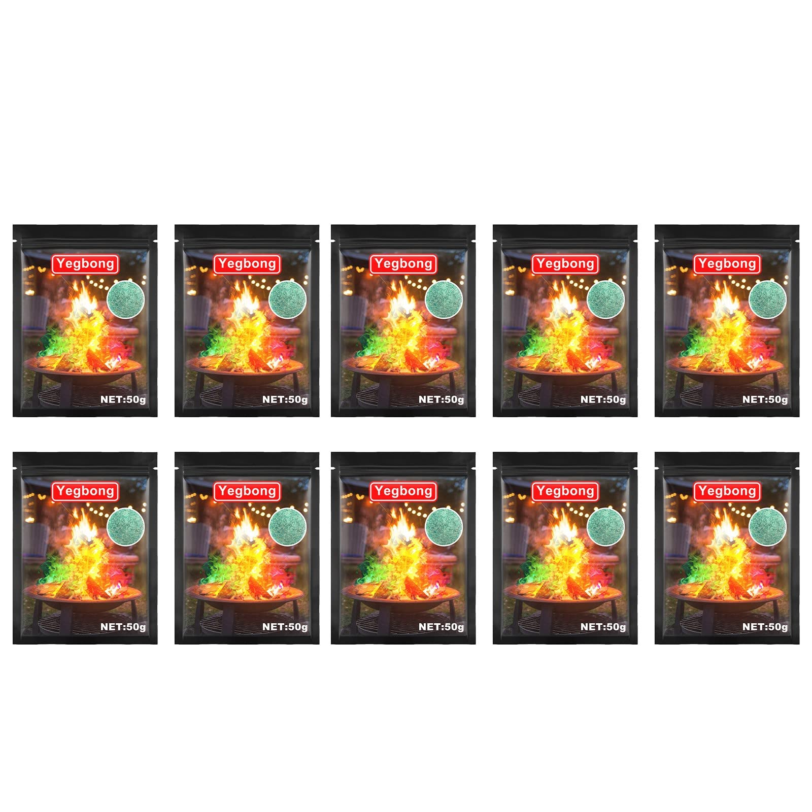 10 Pack Color Changing Flame Powder for Birthday Parties, Holidays & Events - Multicolor Fireworks Effect for Balloons, Bonfires & Outdoor Celebrations