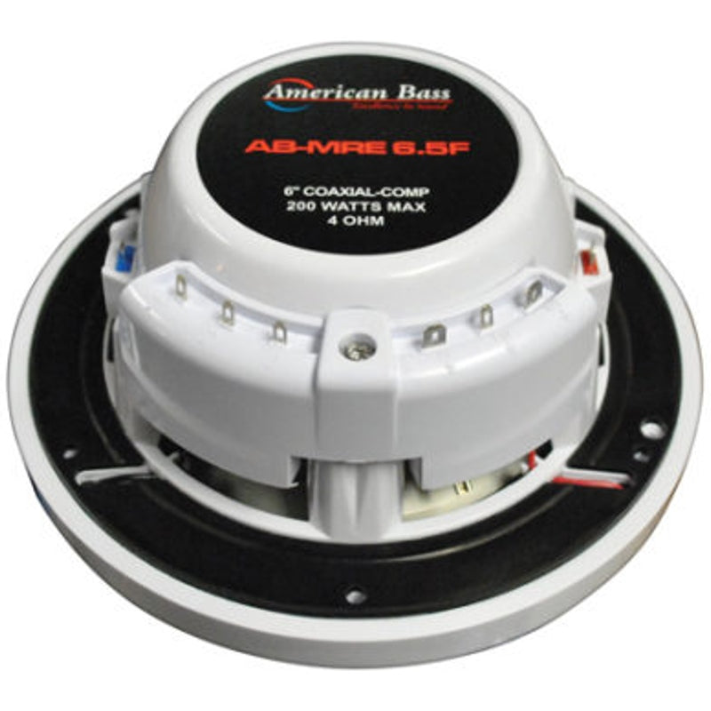 American Bass ABMRE65F 6.5 Inch 2-Way Marine Grade Waterproof Speakers - White - Perfect for Boats, RVs & Outdoor Waterproof Audio Systems