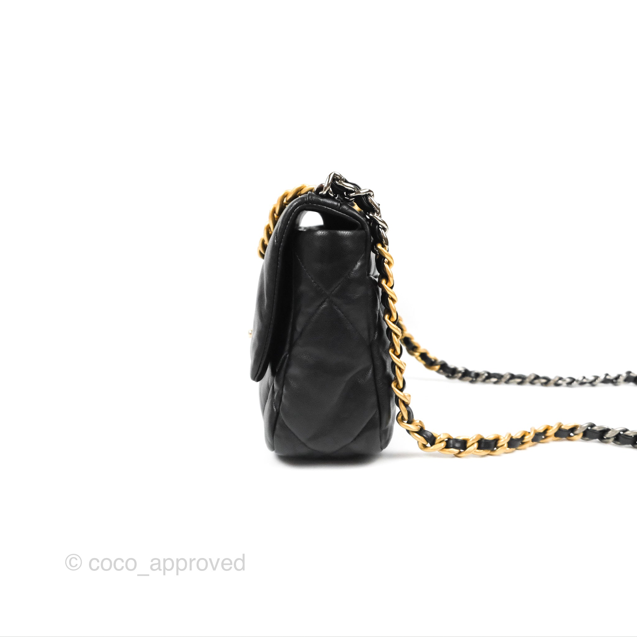 Chanel 19 Small Black Goatskin Mixed Hardware Handbag - Luxury Designer Crossbody Bag for Women | Perfect for Evening Events, Date Nights & Special Occasions